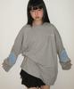 RONRON Dot Elbow Patch Long Sleeve Gray