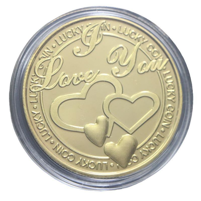 Moneta della Confessione in Oro Quadrifoglio - Gettoncino Dorato Portafortuna Regalo