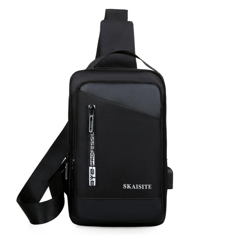 Trendy Crossbody Bag, Men'S Chest Bag, Nylon Fashion Shoulder Bag, Simple Business And Leisure Travel Chest Bag