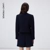 MONEY HONG Women's Elegant Round Neck Short Jacket