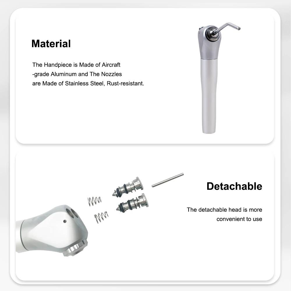 Manual Dental Air Water Spray Triple 3 Way Syringe Handpiece with 2 Nozzles Tips Tubes for Dental Cleaning