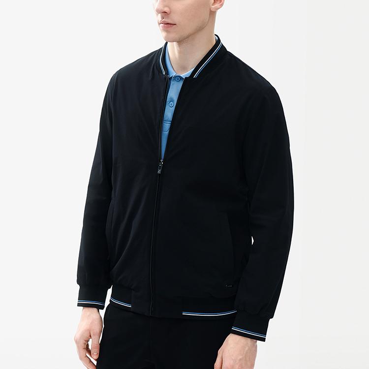 Fila Solid Color Casual Business Woven Jacket Men Jackets Black F11M222702F-BK