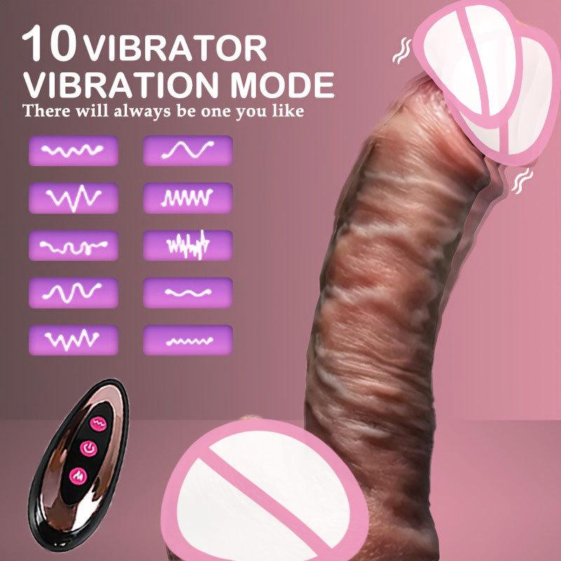 Realistic Dildos Telescopic Vibrator Female Vagina Massage Thick Penis Anal Plug Adult Masturbation Dick Sex Toys for Women Men