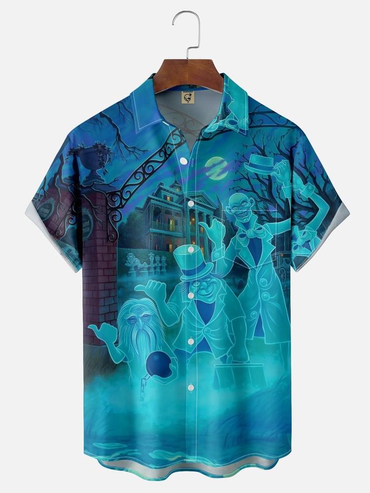 

Moisture-wicki wbr/ ng Halloween Ghost Chest Pocket Casual Shirt Unisex T-Shirt XXXXL