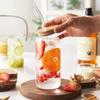 500ML/16oz Glass Cups with Lids and Straws Can Shaped Glass Cups Iced Coffee Cups Beverage Juice Cups for Cocktail Whiskey Gift