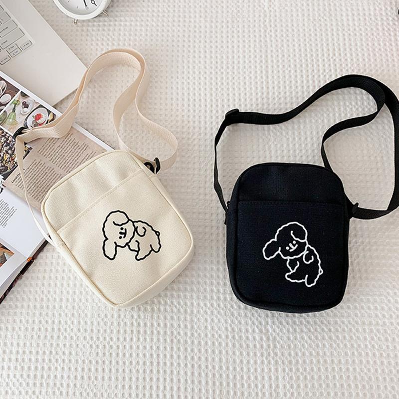 Fashionable Female Cute Crossbody Bag New Versatile Mobile Phone Canvas Bag