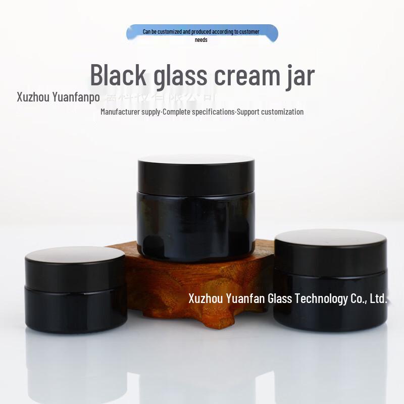 OIMG 30g Glas-Kosmetikdosen mit schwarzen Deckeln