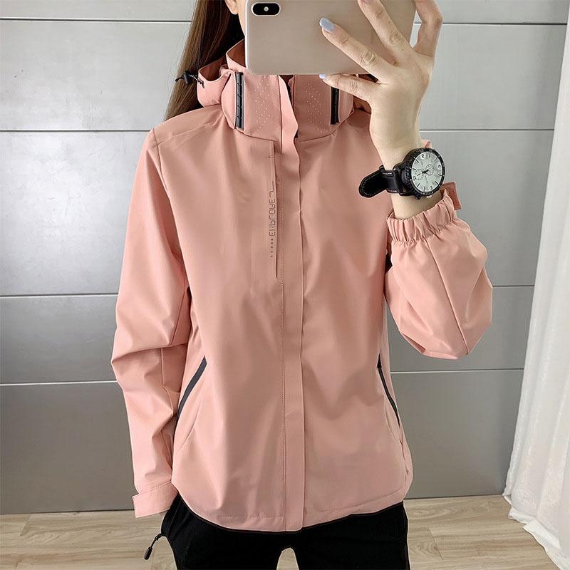 

Жіноча спортивна куртка з капюшоном, що встановлюється на відкритому повітрі, походи, водонепроникна, з капюшоном, для трекінгу та походів, вітрозахисна куртка, дощовик XS рожевий