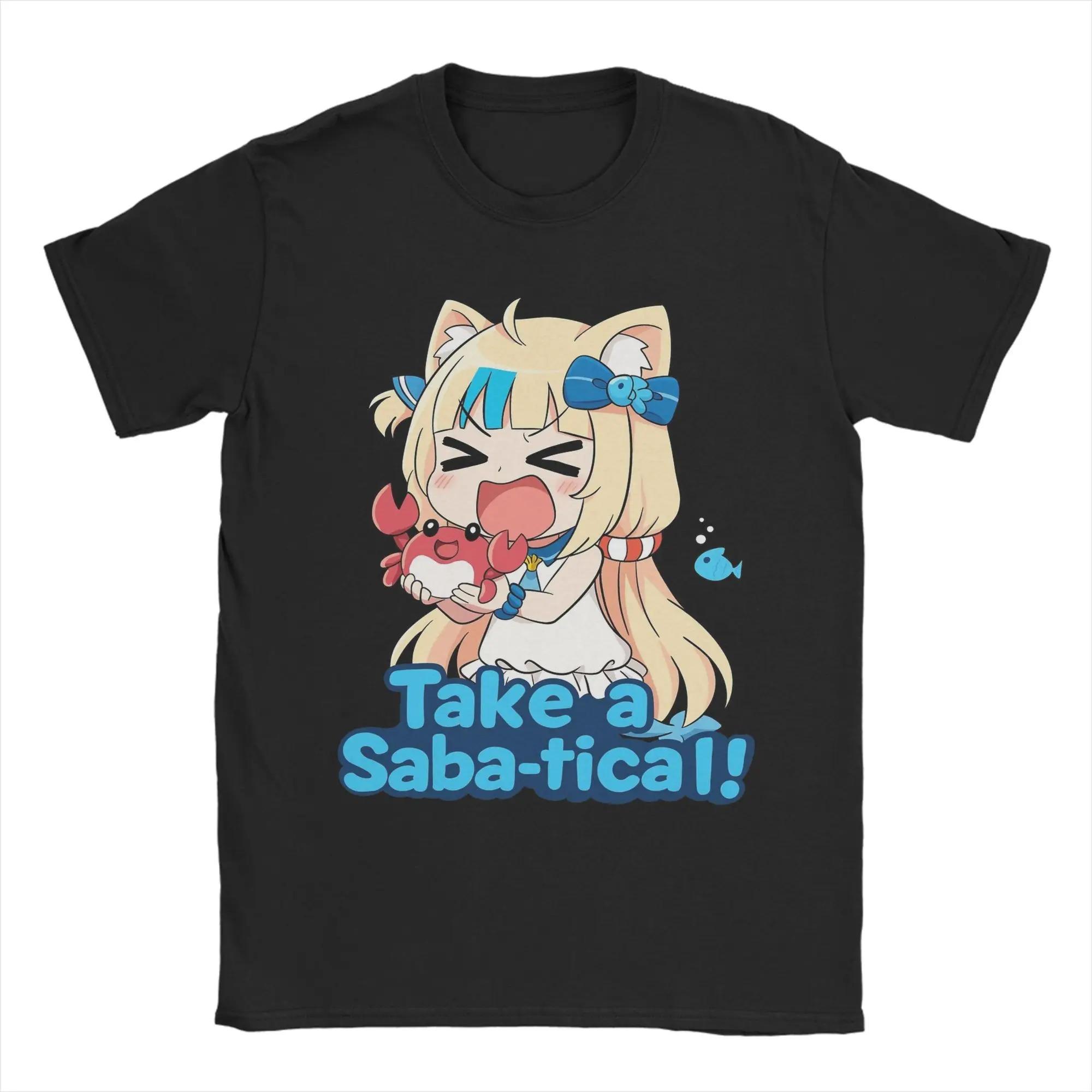 

Vtuber SABA Take a Saba-tical! Chibi T-Shirt, Unisex Anime Fan Cute Tee, 100% Cotton Casual Short Sleeve Top 4XL
