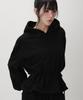 Frill Hem Sweat Hoodie_Black