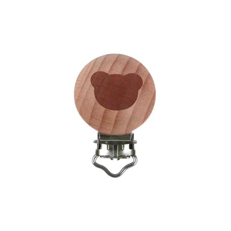 5Pcs/Lot 9 Style Fish Rabbit Butterfly Shape Beech Wooden Clips Metal Bracket for Baby Pacifier Clips Chain Holder Accessories