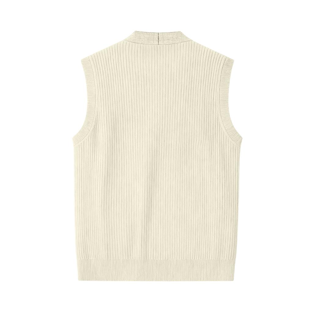 Herren V-Ausschnitt Ärmellose Strick-Cardigan-Weste