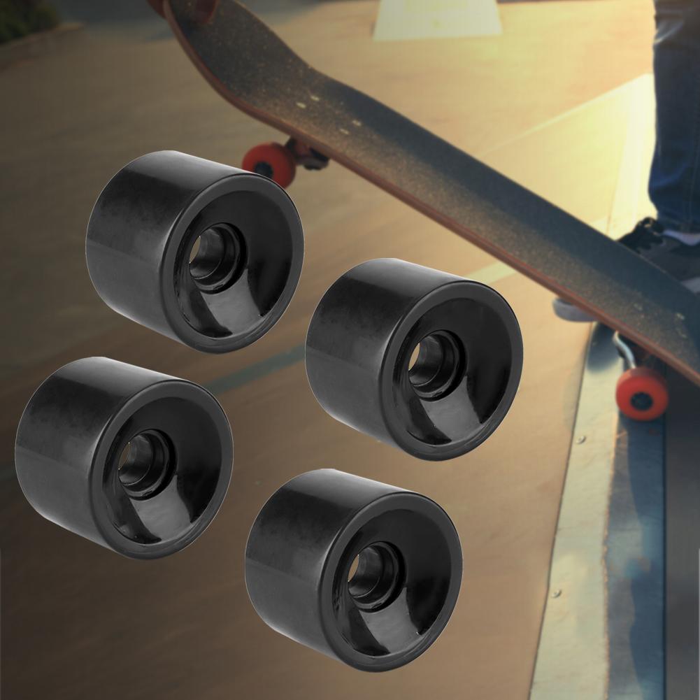 PUENTE Juego de 4 ruedas para patineta de PU de calidad superior de 70 x 51 mm, ruedas para tabla larga (Negro)