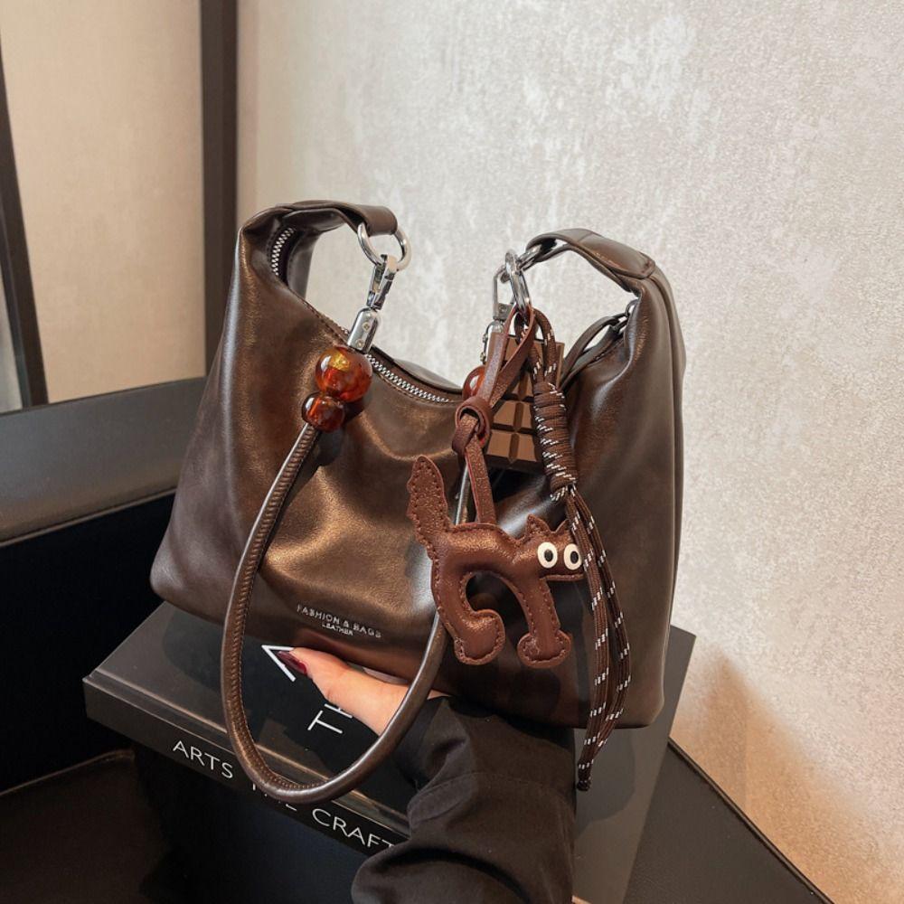 Cute Puppy Cartoon Keychain PU Leather Bag Pendant Lovely PU Leather Cat Hanger Women