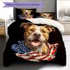 Black Pitbull Pattern Bedding Home Decoration Birthday Gift (1 * duvet cover + 2 * pillowcase, without core)