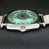 VINTAGE REFURBISHED HAND-WINDING ROULETTE SWISS MENS SEA GREEN WATCH A700921-5 R205a-a700921