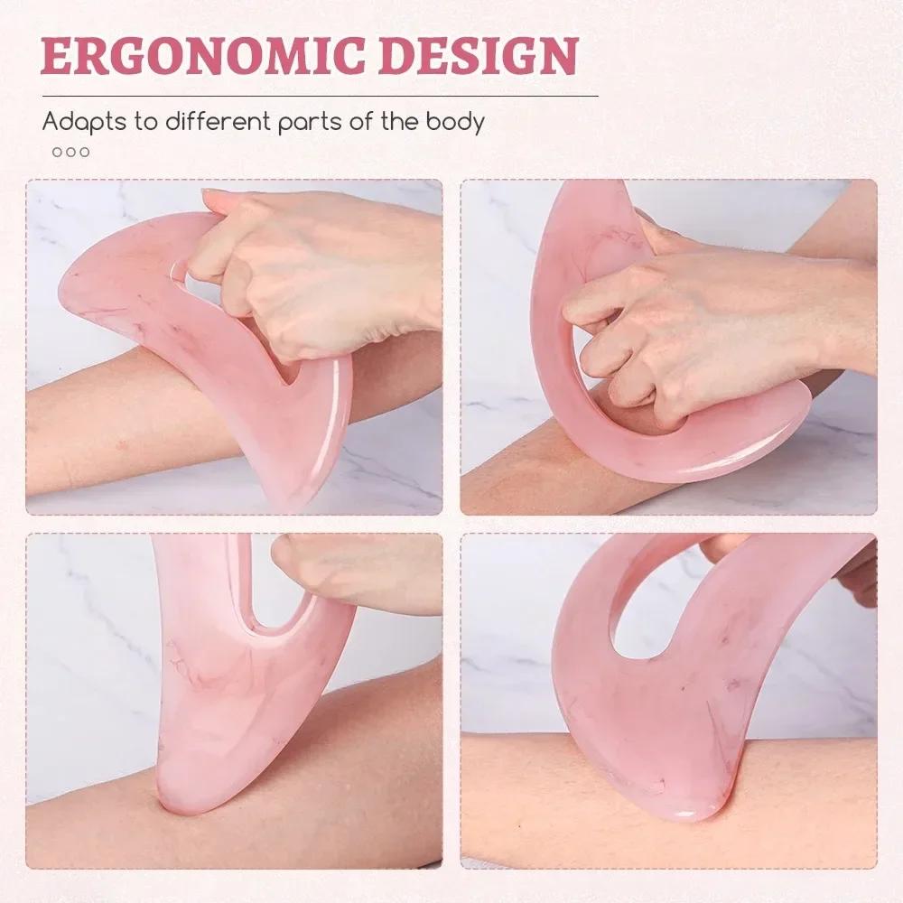 Gua Sha Massage Tool with Handle Larger Guasha Scraping Tool for Back Neck Face Leg Massage, Lymphatic Drainage, Cell