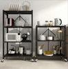 Kitchen Supplies Free Installation Folding Kitchen Shelves Household Supplies Multi-layer Microwave Oven Storage Rack