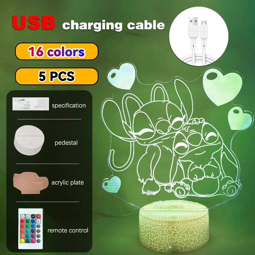 LED Night Ligh Illusion Stitch Lamps Remote Control Smart Touch Home Room Decor Lamp Christmas Valentine's Day Birthday Gifts