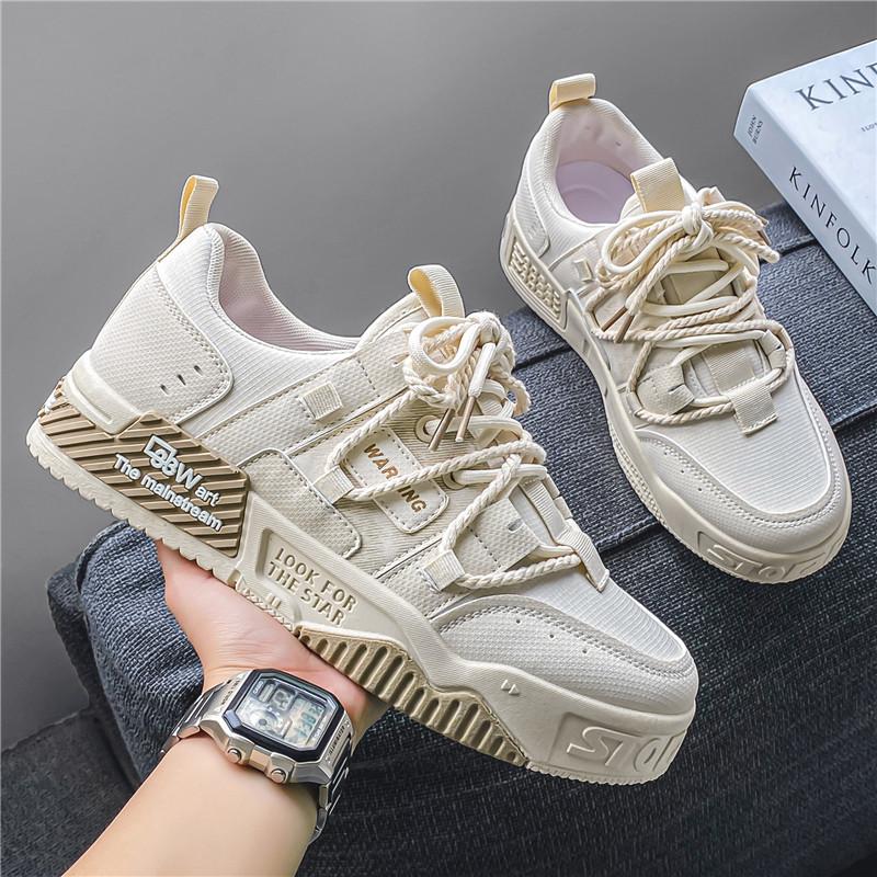 Autumn Spring Sneakers Men Vulcanized Shoes Platform Fashion White Leather Shoes Casual Sneakers Men Chaussure Homme