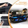 100x50x43cm Schwarzer Hochglanz-Couchtisch, mit steuerbaren LED-Leuchten, Mobile App, Wohnzimmertisch mit Schrank, Sofatisch mit Ladeanschluss und