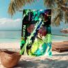 Custom Name Ultra-Soft Beach Towel with Roronoa Zoro Theme,Ideal for Pool - Camping, Diving - Perfect Travel Essential, Vibrant Beach Towel.