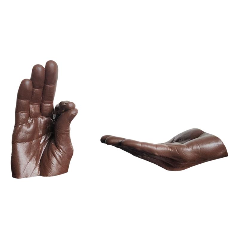 

Держатель для благовоний из человеческой руки из смолы с улавливателями пепла для медитаций в йоге и украшения для дома коричневый