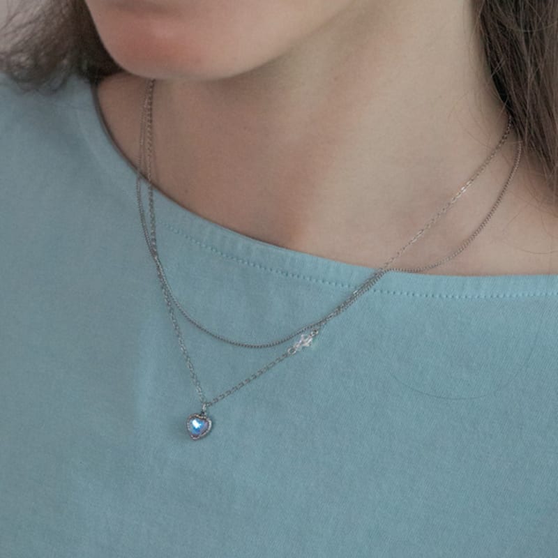 MERRYMOTIVE Aurora Heart 2 Chain Surgical Necklace