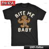 Unisexs Funny T Shirts Bite Me Baby Sarcastic Christmas Graphic Novelty Gingerbread Tee Casual Top Gothic Retro Aesthetic T Shirt