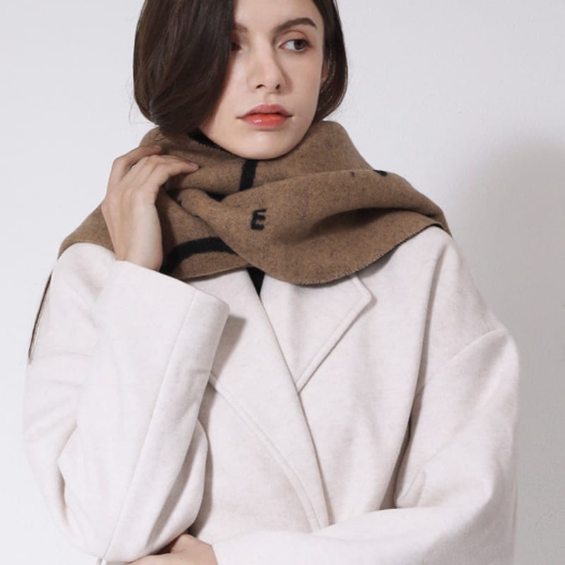 ONSZ Wool Cashmere Reversible Logo Double-Sided Muffler