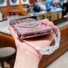 Love Mirror Glitter With Hand Lanyard Case For Samsung Galaxy S25 S24 S23 FE S22 Ultra Plus S25 Edge Cover Electroplated Coque
