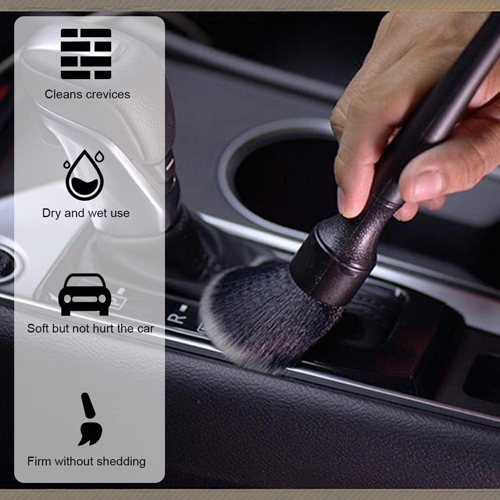 3-teiliges Auto-Detailing-Bürstenset, Auto-Reinigungsbürstenset, ultraweich, Auto-Detailbürste für den Autoinnenraum und die Autopflege, Autoinnenraum im Freien