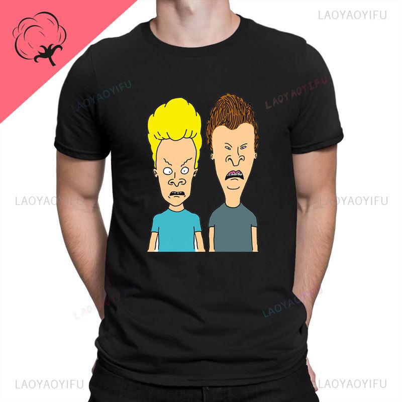 Funny Beavis and Butthead Youth Graphic Tshirt Women Men Cotton Summer Tops Boy Clothes Harajuku Regular Short Sleeve Loungewear