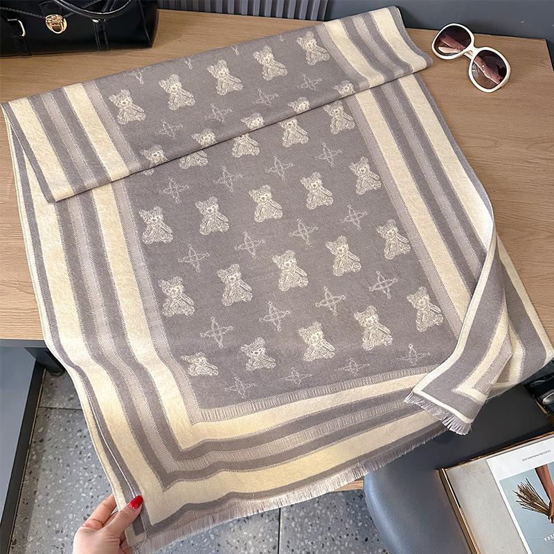 

Double-Sided Imitation Cashmere Stars Shine Bear Thickened Warm Scarf Air-Conditioned Room Neck Shawl 185