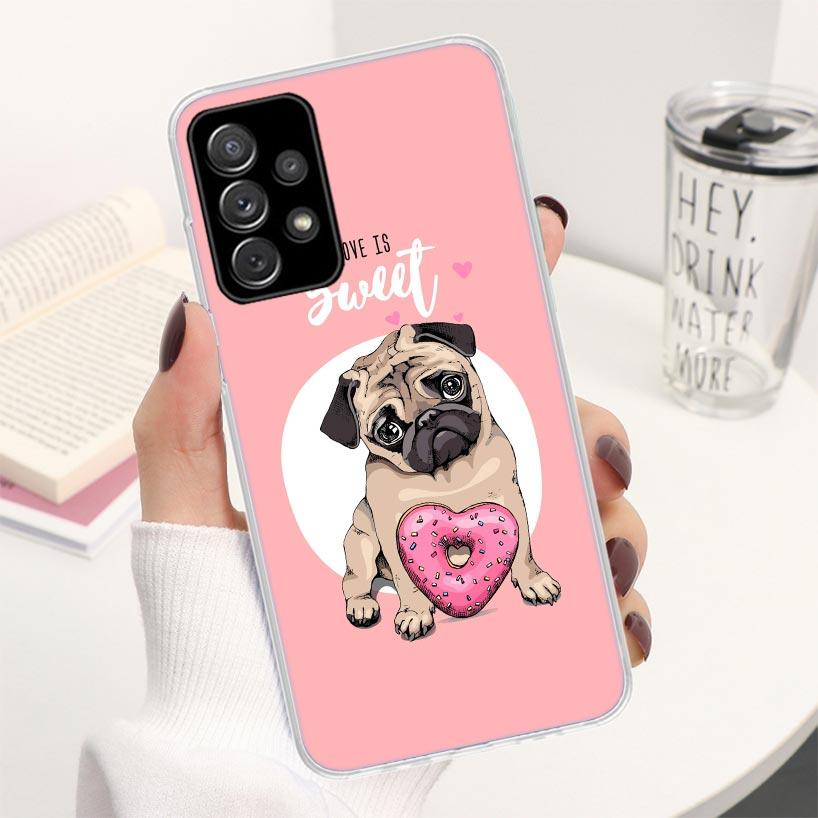 Love Pugs Cute Dog Phone Case For Samsung Galaxy A16 A26 A36 A56 A15 A14 A13 A12 A55 A54 A53 A25 A24 A23 A35 A34 A33 A05S A04S A