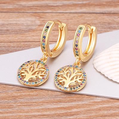 Trendy Bohemian Zircon Hollow Blue Evil Eye Hoop Earrings for Women Cute Unique Gold Color Crystal Drop Earrings Party Jewelry