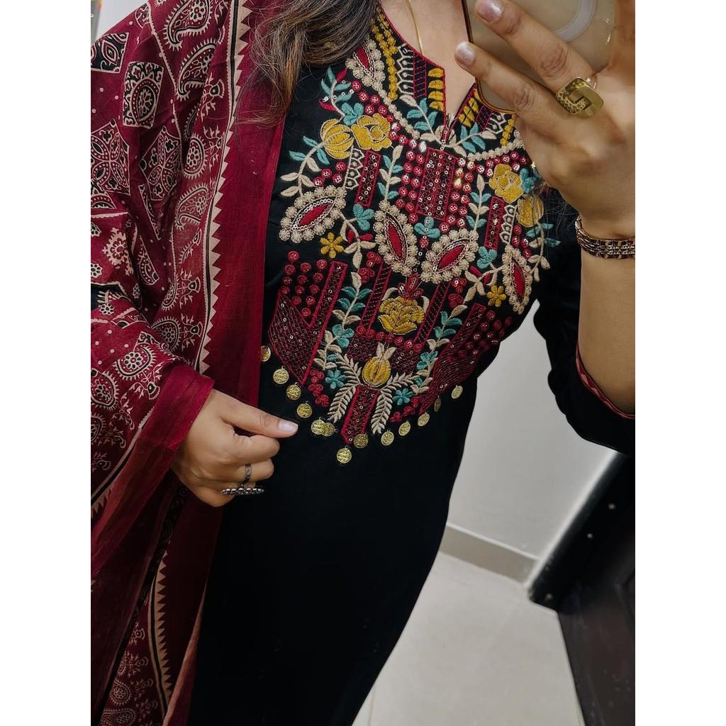 Bollywood Party Wear Ethnic Kurta Set Indian Beautiful Kurti Pant Dupatta Set