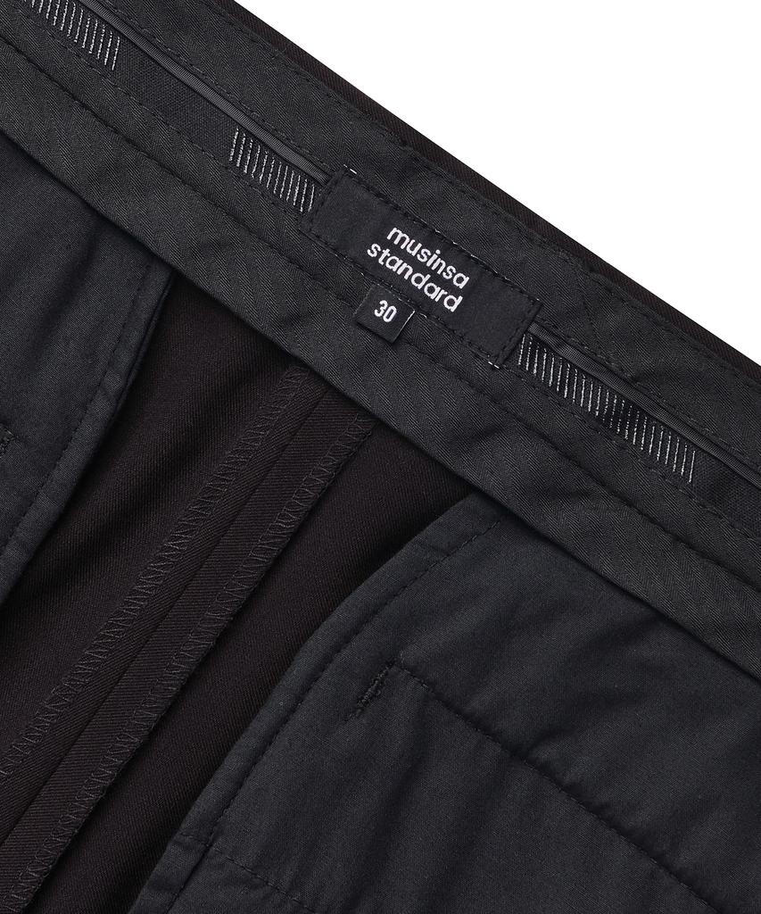 MUSINSA STANDARD Real Wide Belted Slacks [Dark Brown]