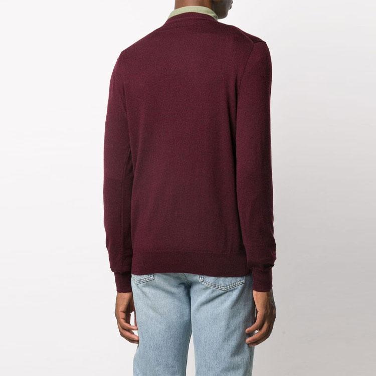 Polo Ralph Lauren FW21 Solid Color V-Neck Knitted Wool Sweater Men sweater Red 710714347-021