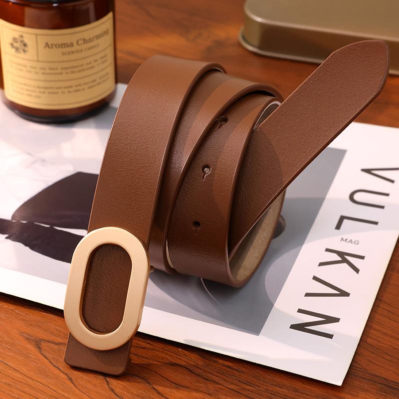 Женский ремень высокого класса из натуральной кожи, модный, простой и элегантный, женский ремень в стиле OL, двухслойный кожаный ремень из коровьей кожи, женский ремень