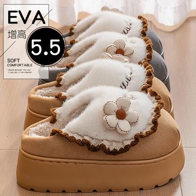 Chinelos de algodão de origem 2025 novo outono e inverno interior casa sola grossa antiderrapante veludo sapatos térmicos