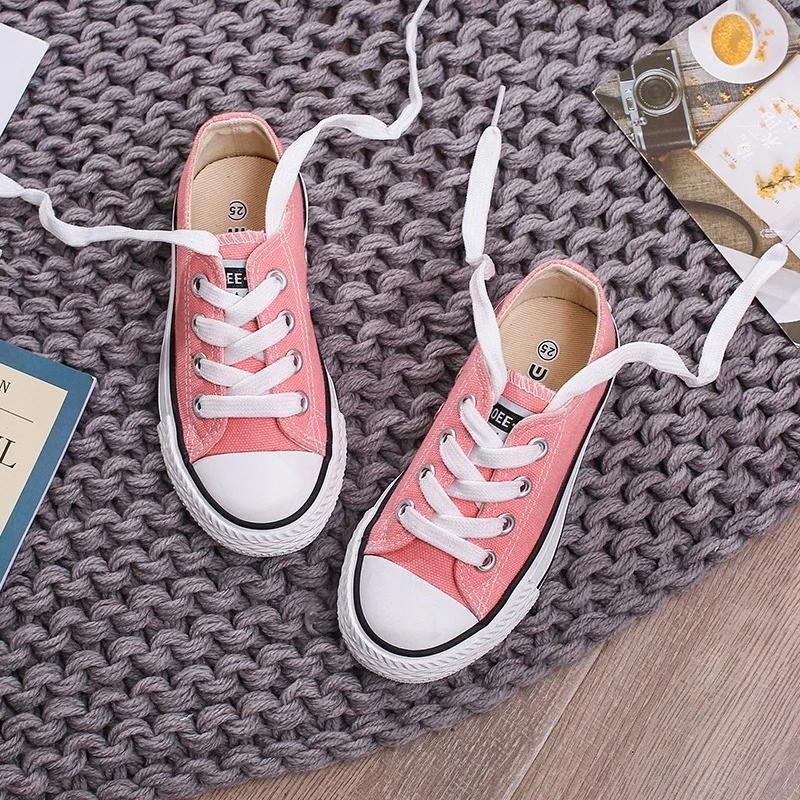 Children's Canvas Shoes for Girls  Boys able Candy-Colored Casual Shoes Kids' Sneakers Student Low-Top Boots Comfortable