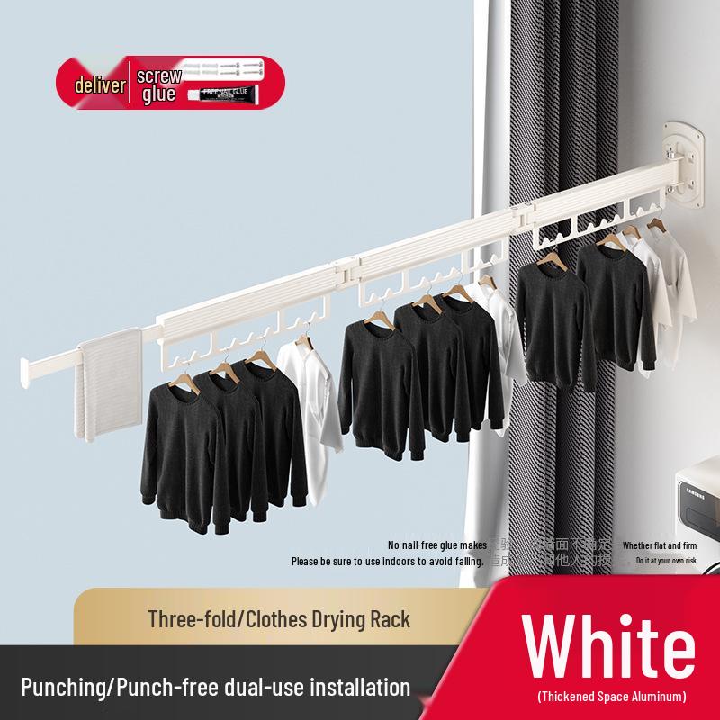 Retractable Wall-Mounted Multi-Functional Indoor Drying Rack