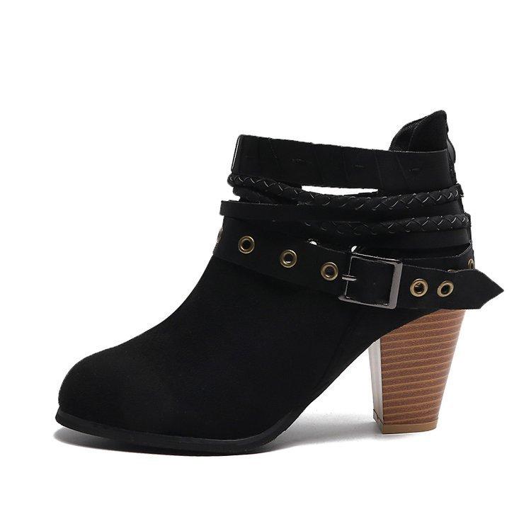 

мода uh8 женские ботинки модные повседневные женские туфли пряжки модные ботинки замшевые кожаные ботинки пряжки высокие каблуки снегоступы на молнии 43 чёрный