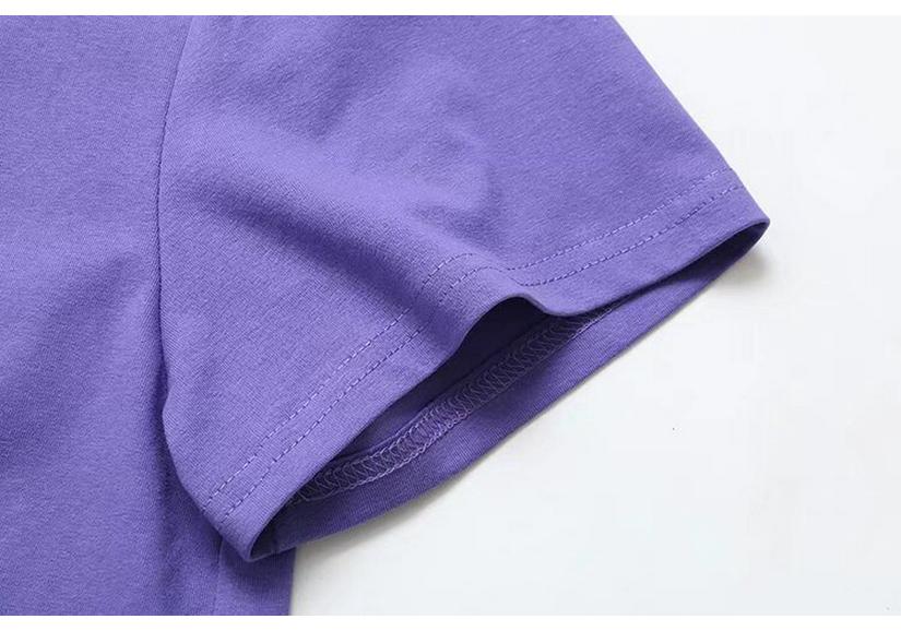 2021 Plus Size Summer Short Sleeve Women's Drawstring Irregular T-shirt, Slimming Design for 200 Jin 464