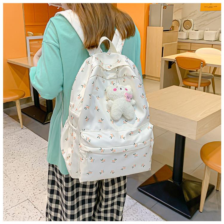 Schoolbag small floral backpack female Korean ins literary small fresh student schoolbag college style portable backpack versatile