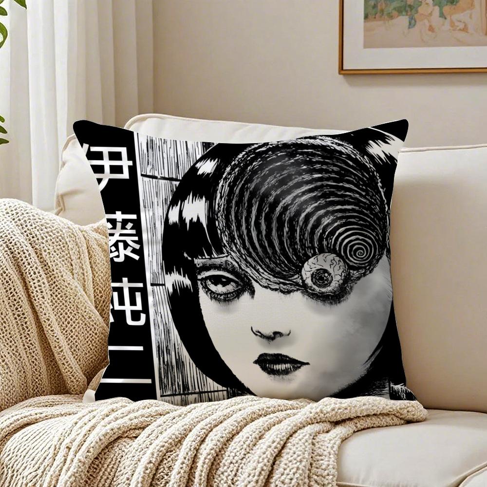 Manga Horror JJunji Ito TTomie Cushion Cover Pillowcase Antidustmite Living Room Sofa Decor Cushion Room