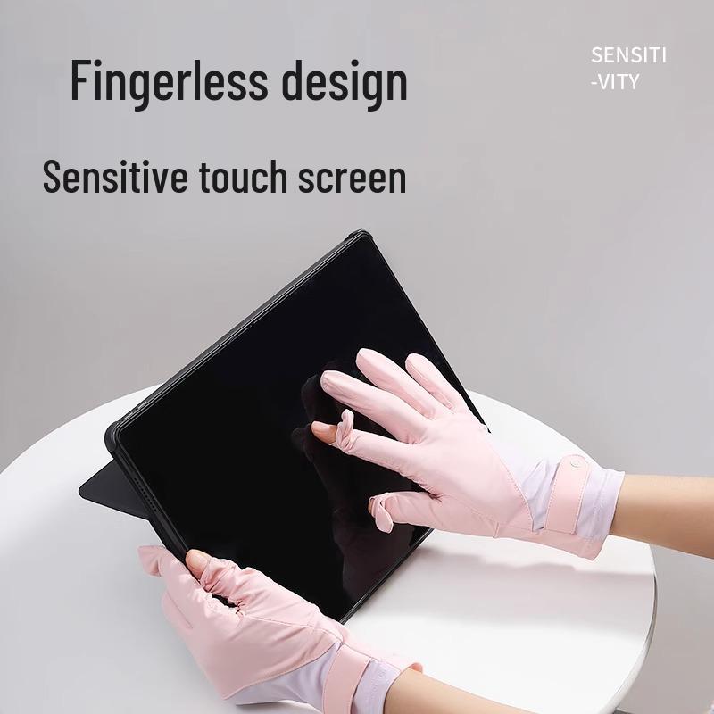 Women's UV Protection Cycling Gloves - Summer, Non-slip, Touchscreen, Ice Silk