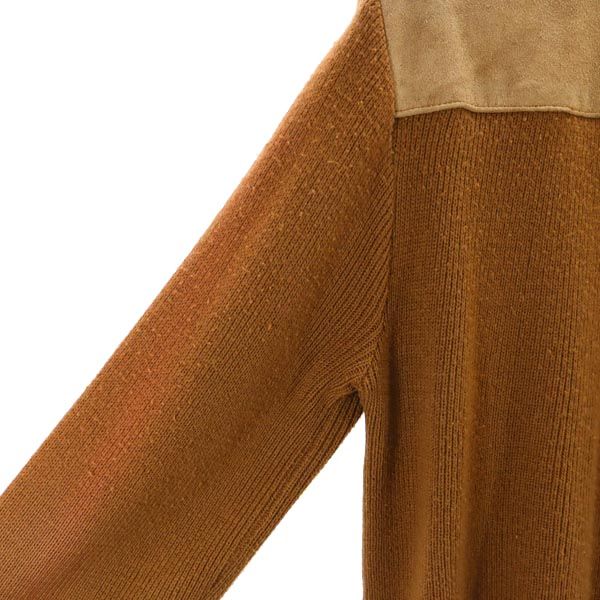 JACQUES CORBEAN 80s vintage Suede leather switching Knit jacket M Brown Men's Used