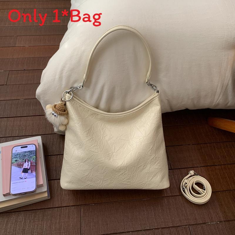 Classic Pu Leather Handheld Bag For Daily Use With Inner Zipper Pocket